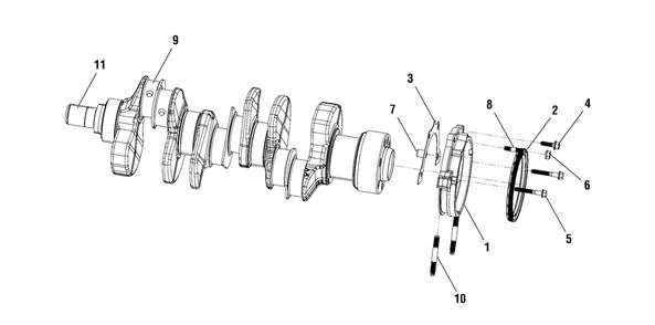 Engine Group - Crankshaft Diagram and Parts List for 076355-03  Briggs and Stratton Generator